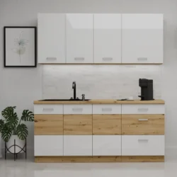 artisan kuchynská linka 180 biela lesklá