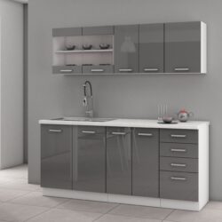 SONIA kuchynská linka 180 sivý lesk