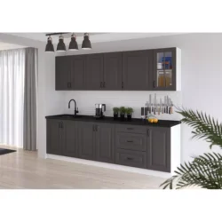 STILO kuchynská linka 260    grafit mat/ biela
