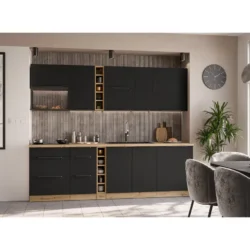 ARIA kuchynská linka 255 black/ artisan