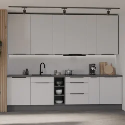 ARIA kuchynská linka 300  crystal white / antracit